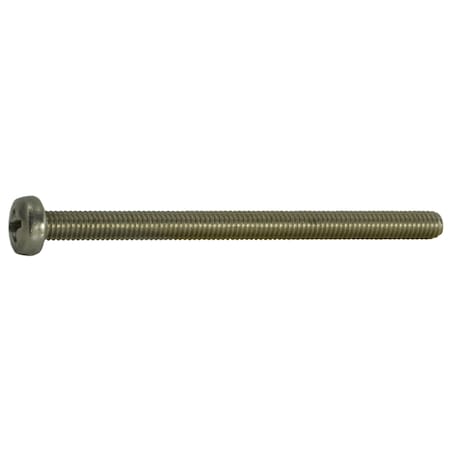 Midwest Fastener M4-0.70 x 60 mm Phillips Pan Machine Screw, Plain A2 Stainless Steel, 8 PK 34748